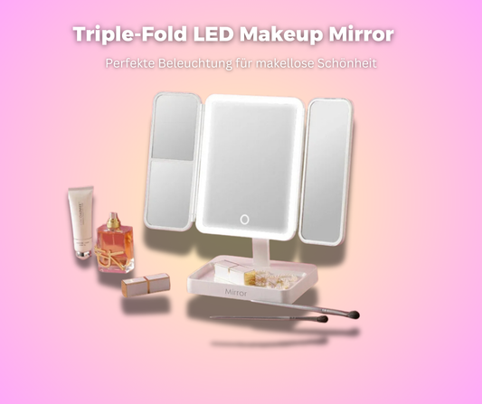 Triple-Fold LED Makeup Mirror-Dreifach faltbarer LED-Schminkspiegel